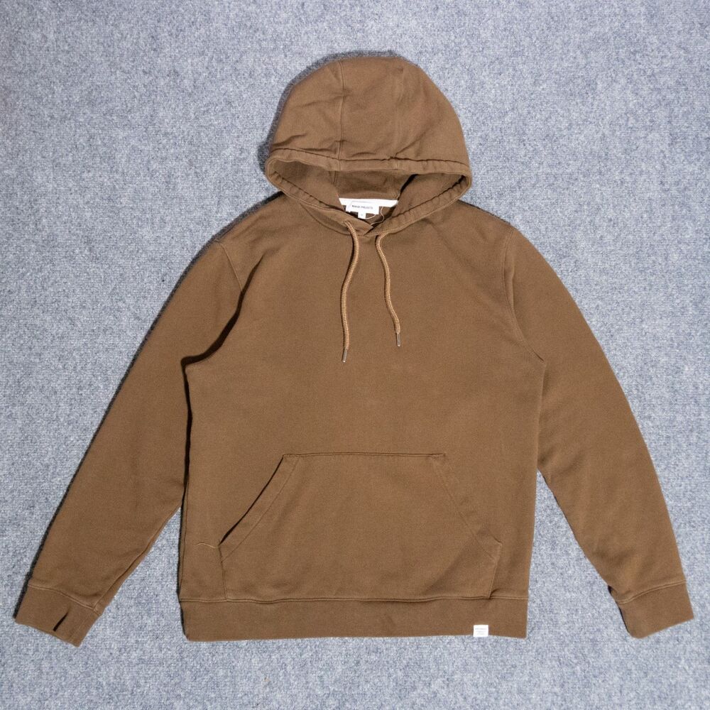 Norse Projects Vagn Hoodie Men's Medium Brown French Terry Standard (20.5x25)